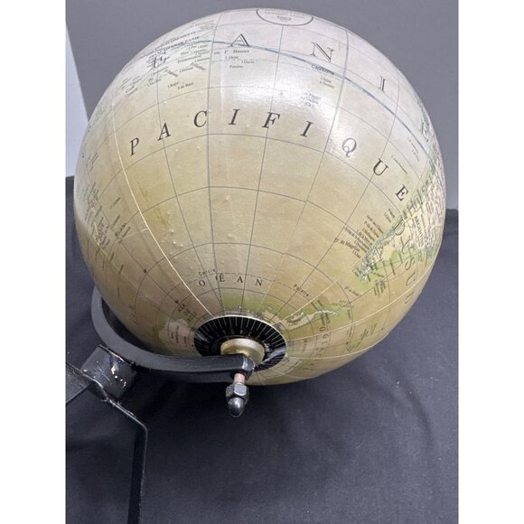 Vintage Globe Terrestre Geographes - Editures Paris France With Metal Stand - Picture 8 of 10